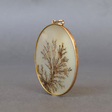 Load image into Gallery viewer, Antique Victorian large dendritic agate pendant in 9ct rose gold