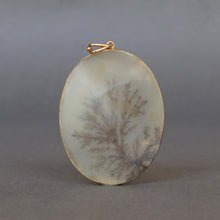 Load image into Gallery viewer, Antique Victorian large dendritic agate pendant in 9ct rose gold