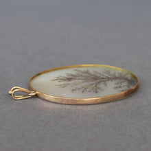 Load image into Gallery viewer, Antique Victorian large dendritic agate pendant in 9ct rose gold