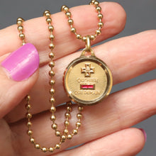 Load image into Gallery viewer, Alphonse Augis love token pendant. A Augis love token pendant. Augis love token oendant. Love token pendant. Medaille d'amour. Augis medaille d'amour. More than yesterday, less than tomorrow. I love you more than yesterday, less than tomorrow. Vintage Alphonse Augis pendant. Vintage Augis pendant. French jewellery. French jewelry.