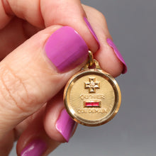 Load image into Gallery viewer, Alphonse Augis love token pendant. A Augis love token pendant. Augis love token oendant. Love token pendant. Medaille d'amour. Augis medaille d'amour. More than yesterday, less than tomorrow. I love you more than yesterday, less than tomorrow. Vintage Alphonse Augis pendant. Vintage Augis pendant. French jewellery. French jewelry.