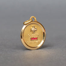 Load image into Gallery viewer, Vintage Augis 'love token' pendant with diamond & rubies in 18ct gold