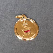 Load image into Gallery viewer, Vintage Augis 'love token' pendant with diamond & rubies in 18ct gold