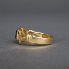 Load image into Gallery viewer, Early vintage square-cut sapphire ring in 18ct gold