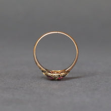 Load image into Gallery viewer, Antique garnet and diamond cluster ring in 9ct gold