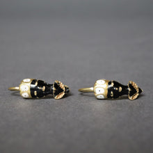 Load image into Gallery viewer, Vintage enamel blackamoor figural drop earrings in 14ct gold