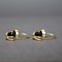 Load image into Gallery viewer, Vintage enamel blackamoor figural drop earrings in 14ct gold