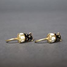 Load image into Gallery viewer, Vintage enamel blackamoor figural drop earrings in 14ct gold