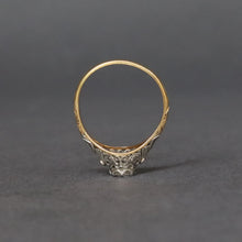 Load image into Gallery viewer, Antique diamond (0.6ct) solitaire ring in platinum & 18ct gold