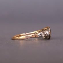 Load image into Gallery viewer, Antique Georgian era flat-cut garnet & diamond ring in 14ct gold