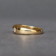 Load image into Gallery viewer, Antique three stone old cut diamond (0.4ct) ring in 18ct gold