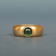 Load image into Gallery viewer, Antique stacking ring. Antique tourmaline ring. Antique cabochon ring. Cabochon tourmaline ring. Tourmaline stacking band. Edwardian stacking band. Edwardian tourmaline ring. Edwardian cabochon ring. 23ct gold ring.