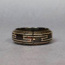 Load image into Gallery viewer, Antique Victorian pique bangle with Greek key & star motif in gold