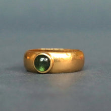 Load image into Gallery viewer, Antique Edwardian era cabochon tourmaline ring in 23ct gold