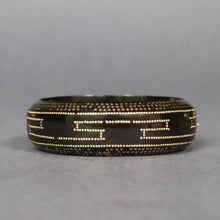 Load image into Gallery viewer, Antique Victorian pique bangle with Greek key & star motif in gold