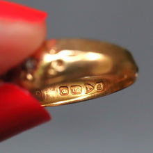 Load image into Gallery viewer, Antique Edwardian era diamond three stone gypsy ring in 18ct gold