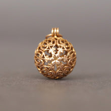 Load image into Gallery viewer, Antique pomander pendant with openwork design in 9ct gold