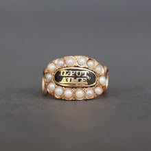 Load image into Gallery viewer, Antique Georgian mourning ring inscribed 'He was loved' in 9ct gold