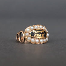 Load image into Gallery viewer, Antique Georgian mourning ring inscribed 'He was loved' in 9ct gold