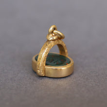 Load image into Gallery viewer, Antique intaglio spinner fob with anchor arm crest in 18ct gold