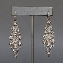 Load image into Gallery viewer, Antique Catalan 'herring' drop earrings with diamonds & silver