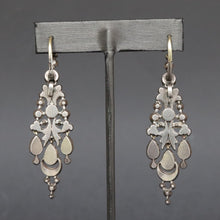 Load image into Gallery viewer, Antique Catalan 'herring' drop earrings with diamonds & silver