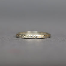 Load image into Gallery viewer, Antique wedding band with orange blossom motif in 18ct white gold