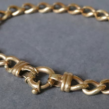 Load image into Gallery viewer, Vintage curb link bracelet with 9ct gold life buoy clasp