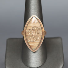 Load image into Gallery viewer, Antique navette ring. Georgian navette ring. Antique mourning ring. Georgian mourning ring. TP monogram ring. TP initial ring. Antique monogram ring. Georgian monogram ring. Antique marquise ring. Georgian marquise ring. Antique hairwork ring. Georgian hairwork ring.