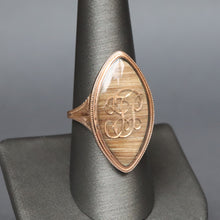 Load image into Gallery viewer, Antique Georgian era 'TP' monogram navette ring in 9ct gold