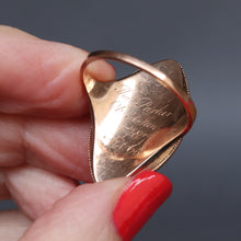 Load image into Gallery viewer, Antique Georgian era 'TP' monogram navette ring in 9ct gold