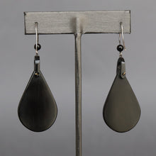 Load image into Gallery viewer, Antique Victorian era Whitby jet drop earrings with flowers