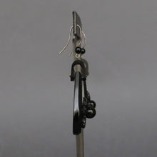 Load image into Gallery viewer, Antique Victorian era Whitby jet drop earrings with flowers