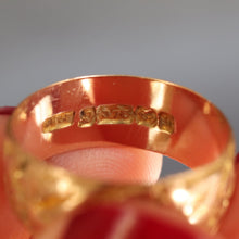 Load image into Gallery viewer, Antique Edwardian era stacking band with ivy leaves in 9ct gold