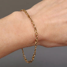 Load image into Gallery viewer, Vintage triple link knot bracelet in 9ct gold
