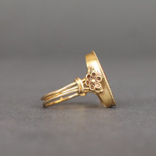 Load image into Gallery viewer, Antique Victorian micromosaic pinky ring with swan in 18ct gold