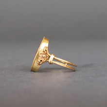 Load image into Gallery viewer, Antique Victorian micromosaic pinky ring with swan in 18ct gold