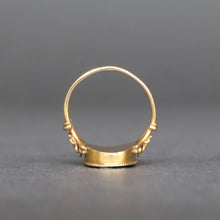 Load image into Gallery viewer, Antique Victorian micromosaic pinky ring with swan in 18ct gold