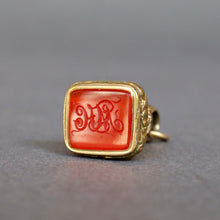 Load image into Gallery viewer, Antique Georgian intaglio fob with initials (MH, HM, HW, WH)