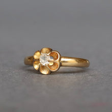 Load image into Gallery viewer, Antique Edwardian belcher set diamond (0.1ct) ring in 18ct gold
