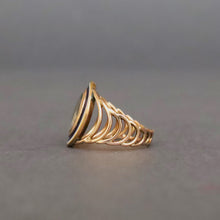 Load image into Gallery viewer, Antique Georgian era enamel ring with hairwork in 18ct gold