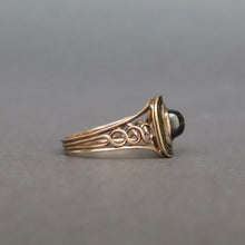 Load image into Gallery viewer, Antique Georgian era garnet ring with enamel in 9ct gold