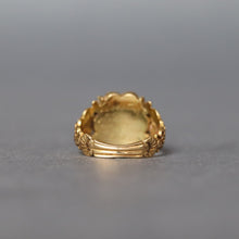 Load image into Gallery viewer, Antique Georgian era mourning pinky ring with enamel in 18ct gold
