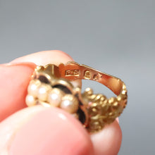 Load image into Gallery viewer, Antique Georgian era mourning pinky ring with enamel in 18ct gold