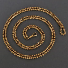 Load image into Gallery viewer, antique Voctorian pinchbeck guard long chain pierced ball star link vintage jewelry jewellery dog clip