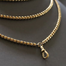 Load image into Gallery viewer, Antique Victorian pinchbeck guard chain with star links (52"/132cm)