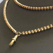 Load image into Gallery viewer, Antique Victorian pinchbeck guard chain with star links (52"/132cm)