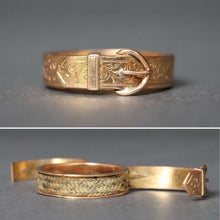 Load image into Gallery viewer, Antique stacking band. Antique Victorian ring. Antique stacking ring. Antique Victorian band. Antique buckle ring. Antique buckle band. Secret compartment ring. Hidden compartment ring. Secret compartment band. Hidden compartment band. Hairwork ring.