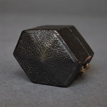 Load image into Gallery viewer, Antique hexagonal ring box in black leather with velvet lining