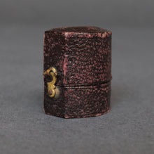 Load image into Gallery viewer, Lozenge shaped box. Lozenge shaped ring box. Antique ring box. Antique ring box. Vintage lozenge shaped ring box. Antique leather ring box. Leather ring box.